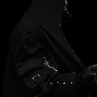 Metallic Tactical Oversized Cargo Zip-up Jacket [DARKNESS]