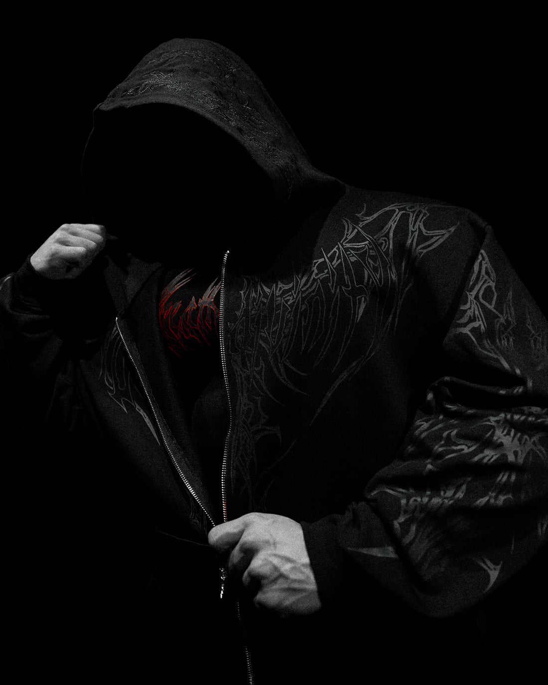 Shadow Monarch Oversized Zip-up Hoodie [DARKNESS]