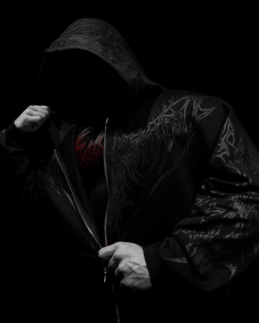 Shadow Monarch Oversized Zip-up Hoodie [DARKNESS]