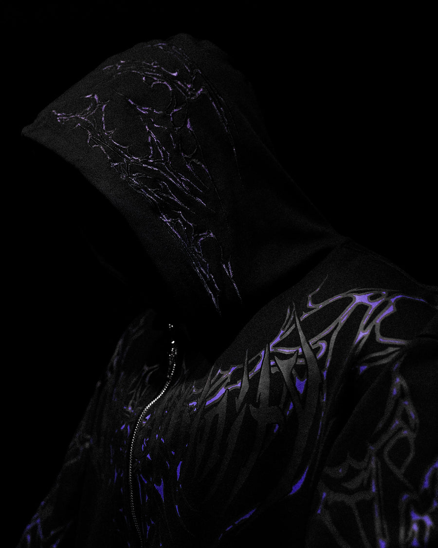Shadow Monarch Oversized Zip-up Hoodie [DUSK]