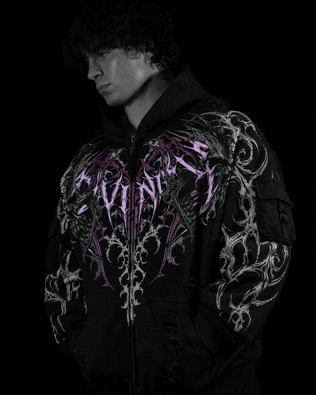 Vindicator Tarnished Cargo Oversized Zip-up Hoodie [BLOSSOM PINK]