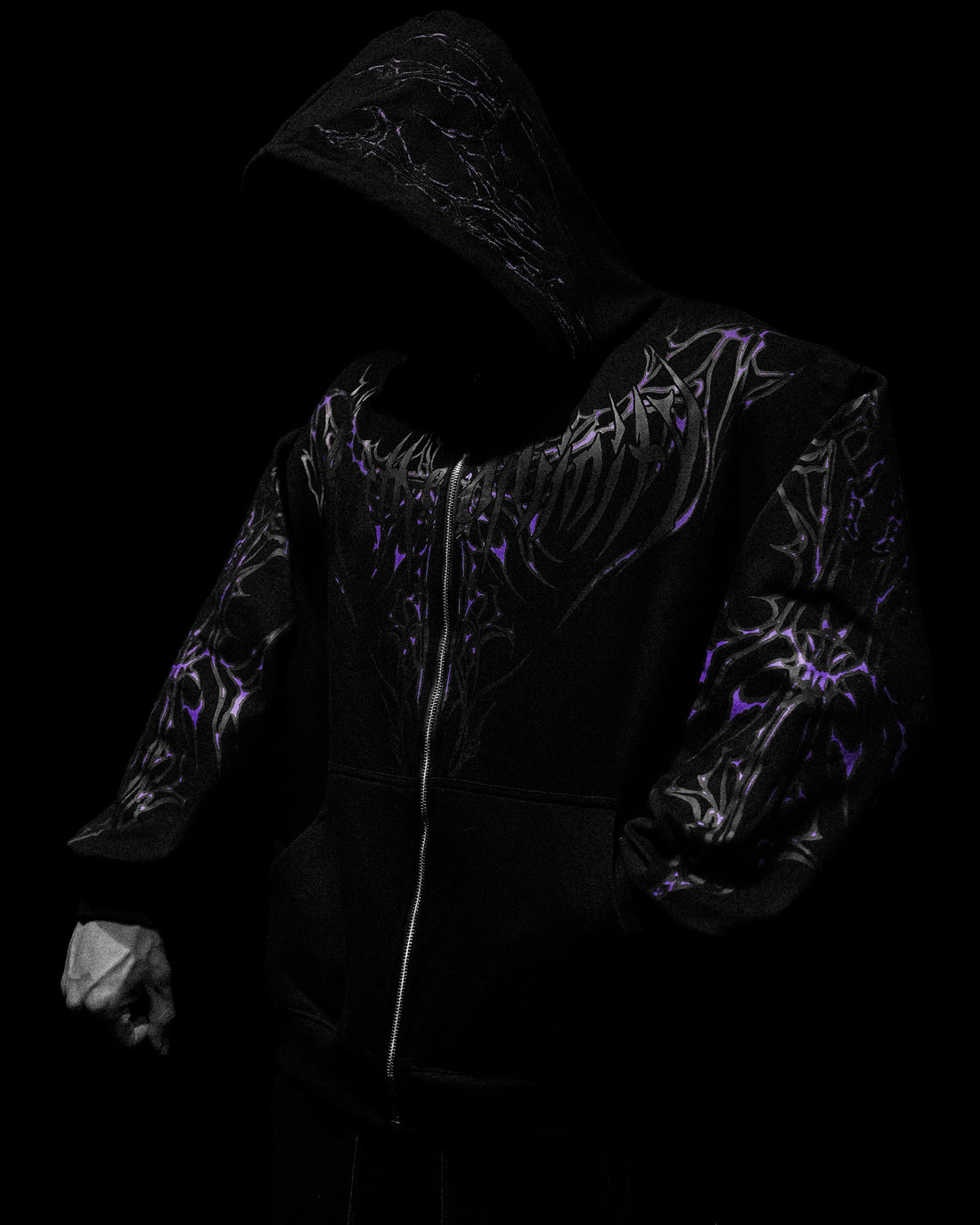Shadow Monarch Oversized Zip-up Hoodie [DUSK]