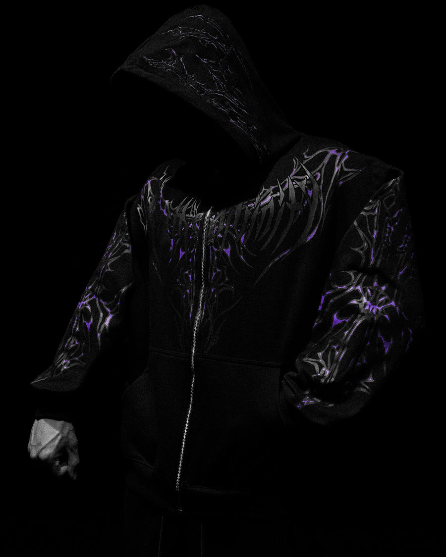 Shadow Monarch Oversized Zip-up Hoodie [DUSK]