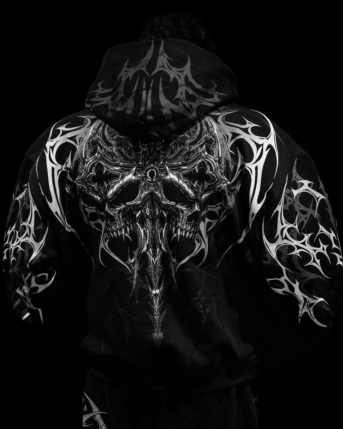 Immortality Oversized Zip-Up Hoodie [VOID BLACK]