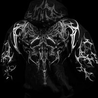 Immortality Oversized Zip-Up Hoodie [VOID BLACK]