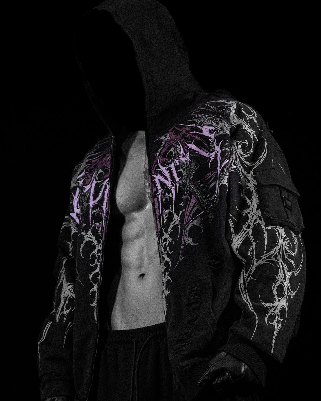 Vindicator Tarnished Cargo Oversized Zip-up Hoodie [BLOSSOM PINK]