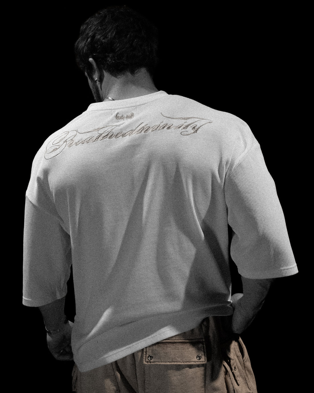 Oversized Elegance Waffle Henley [IVORY]