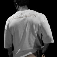 Oversized Elegance Waffle Henley [IVORY]