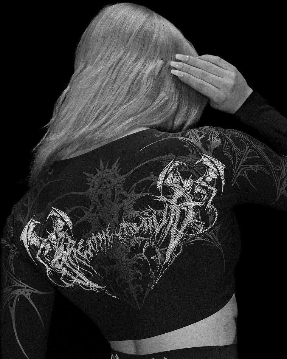 Womens Shadow Heart Twist Top [VOID BLACK]