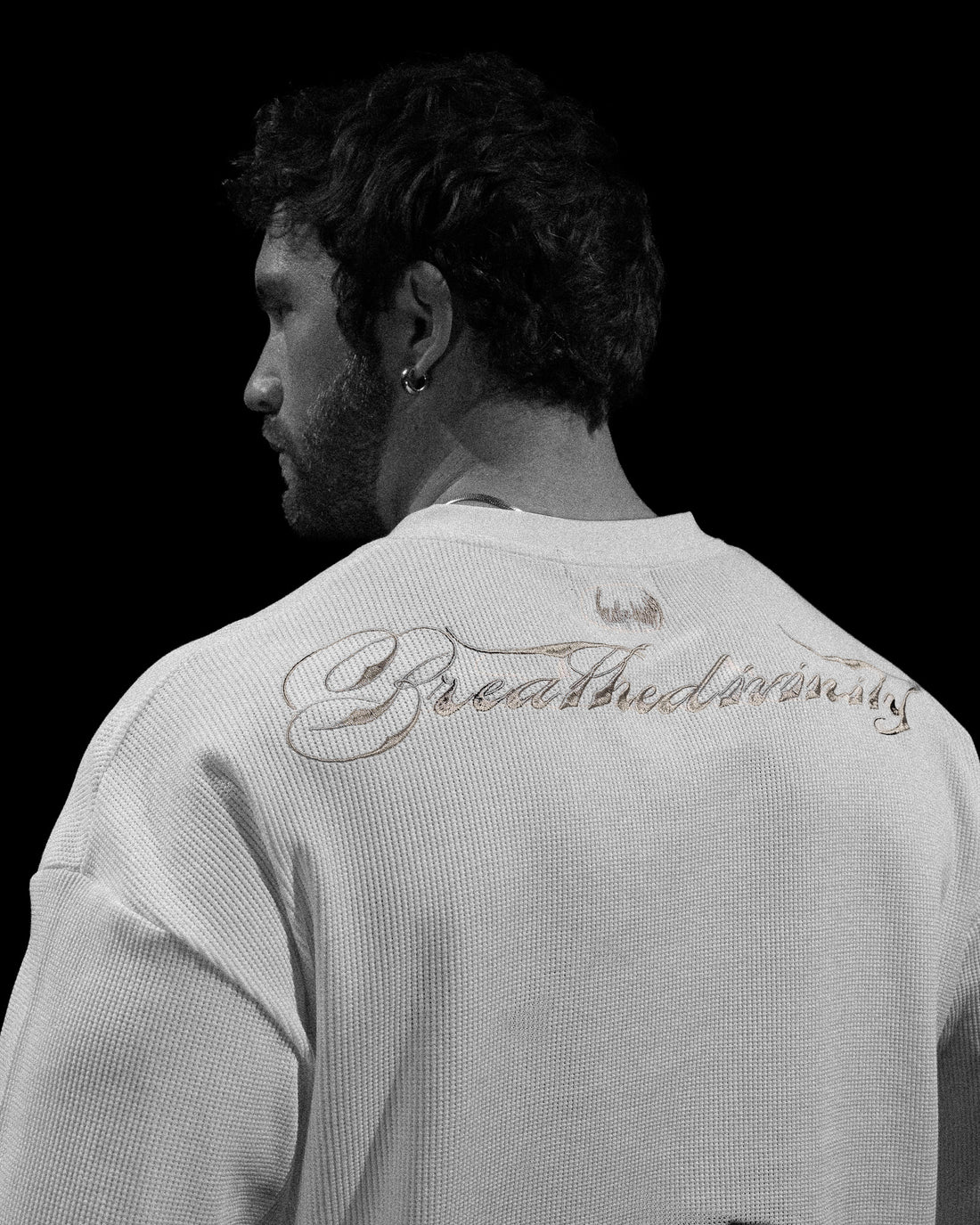 Oversized Elegance Waffle Henley [IVORY]