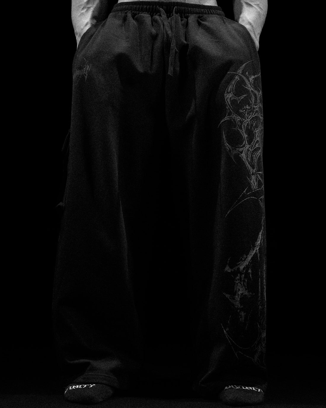 Death-Script Oversized Uncuffed Cargos [DARKNESS]