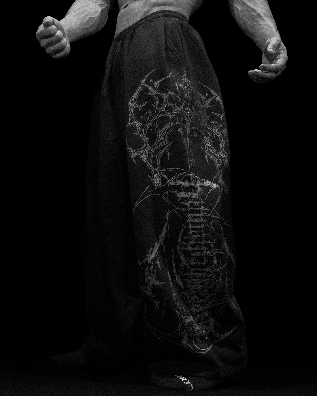 Death-Script Oversized Uncuffed Cargos [DARKNESS]