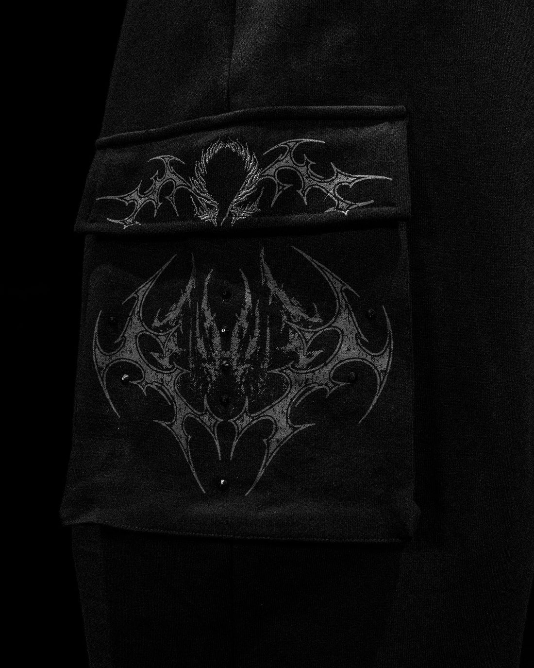 Death-Script Oversized Uncuffed Cargos [DARKNESS]