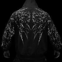 Deathkeeper Oversized Zip-up Hoodie [VOID BLACK]