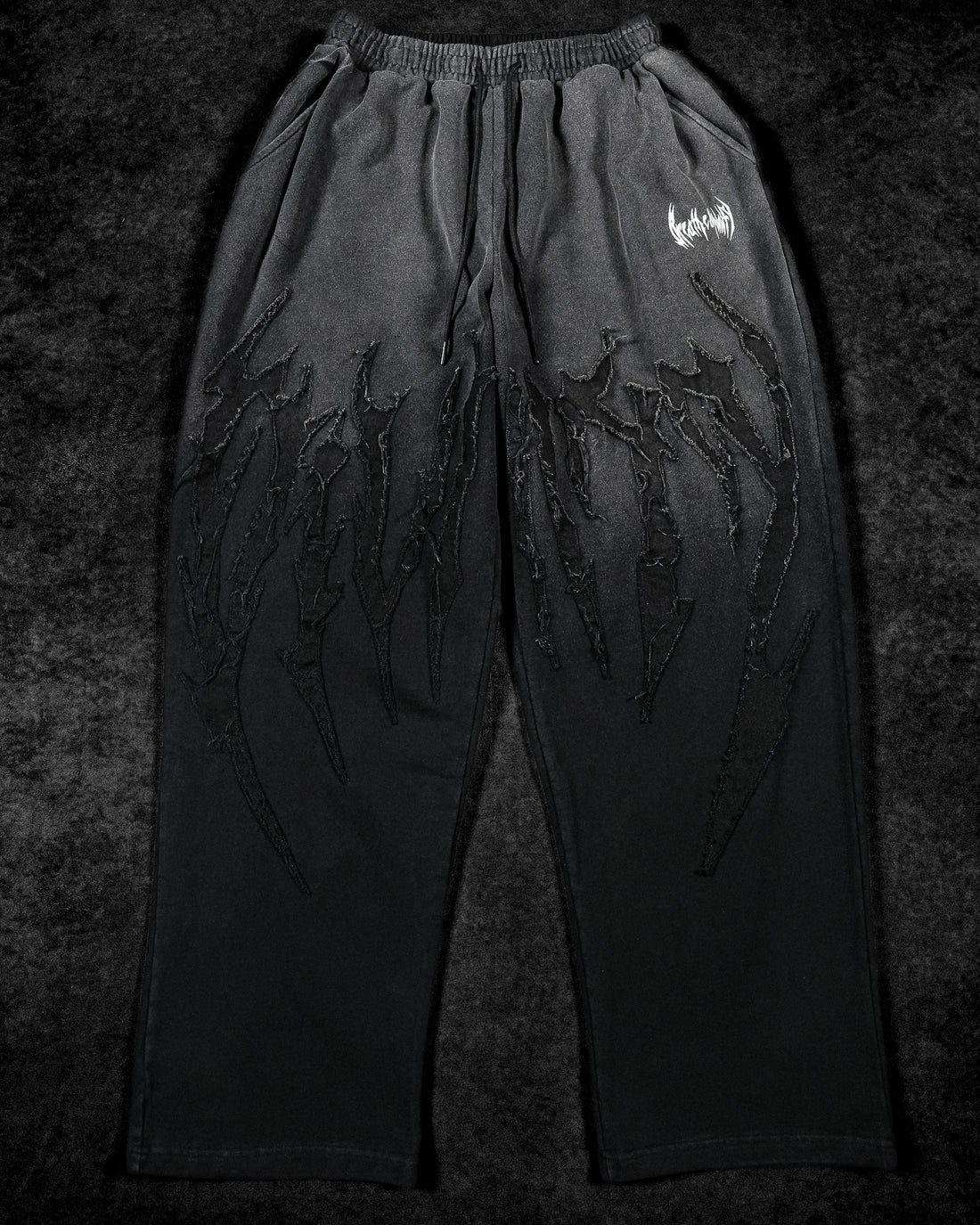 Destroyed Banana Shape sweatpants [SMOKE WASHED]