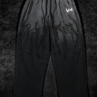 Destroyed Banana Shape sweatpants [SMOKE WASHED]