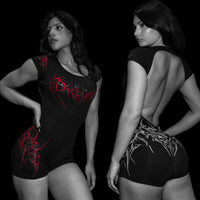 Void Tech™ Gargoyle Open Back Bodysuit [NIGHTMARE]