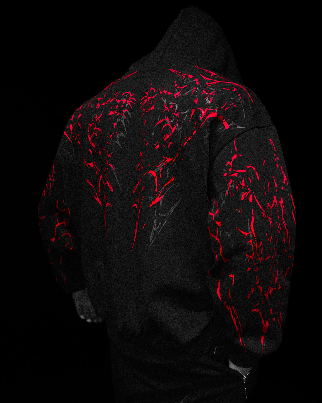 Deathkeeper Oversized Zip-up Hoodie [INFERNO]