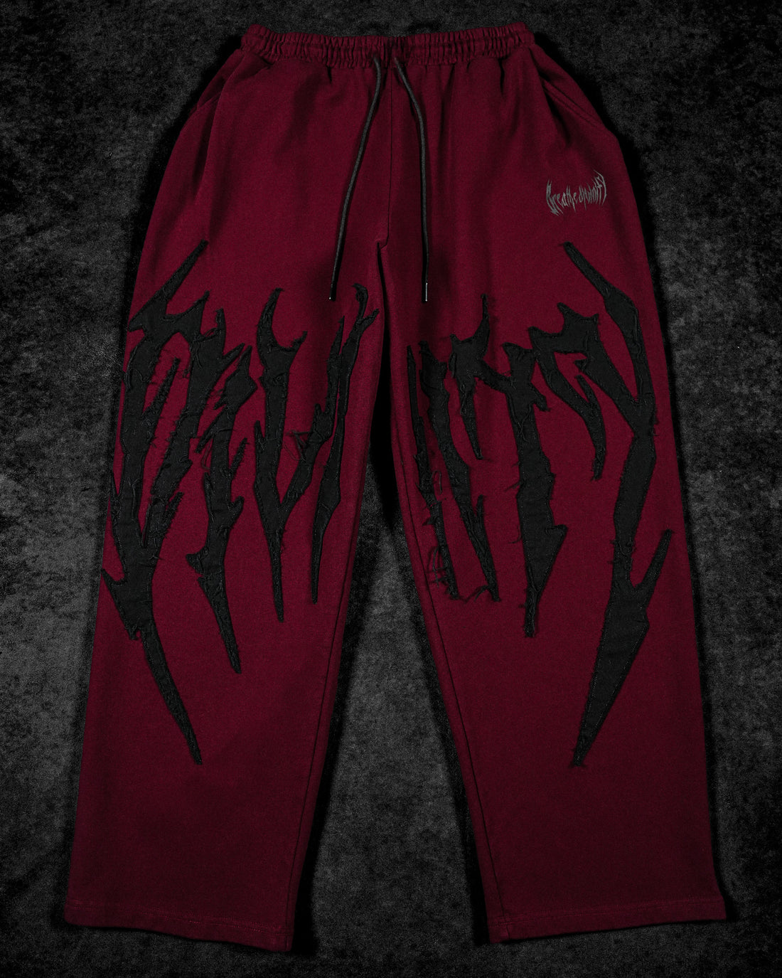 Destroyed Banana Shape sweatpants [CRIMSON]