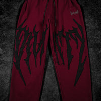 Destroyed Banana Shape sweatpants [CRIMSON]