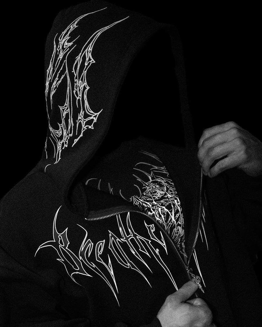 Kingslayer Oversized Zip-up hoodie [VOID BLACK]