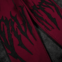 Destroyed Banana Shape sweatpants [CRIMSON]