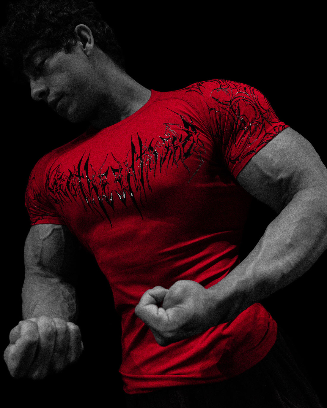 Void Tech™ Venom Texture shortsleeve Compression [CRIMSON]
