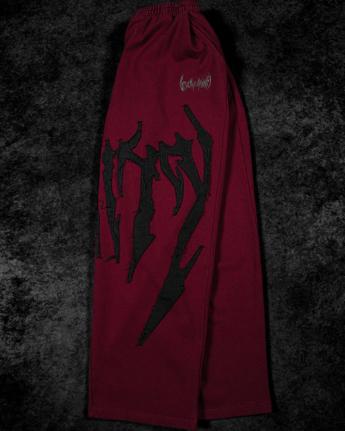 Destroyed Banana Shape sweatpants [CRIMSON]