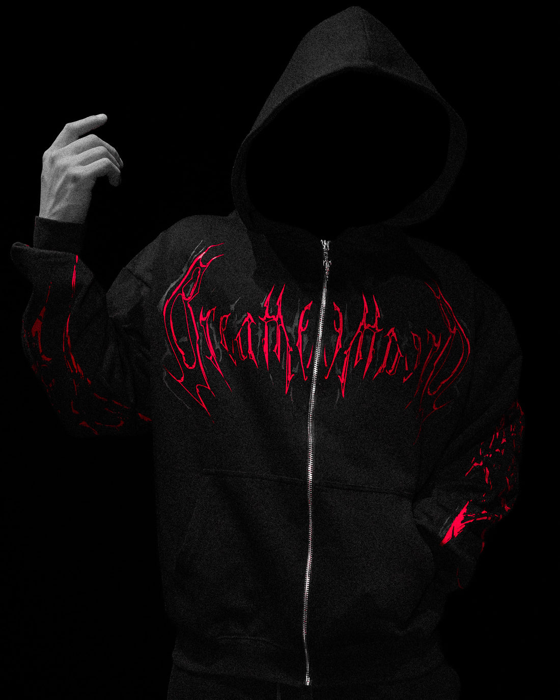 Deathkeeper Oversized Zip-up Hoodie [INFERNO]