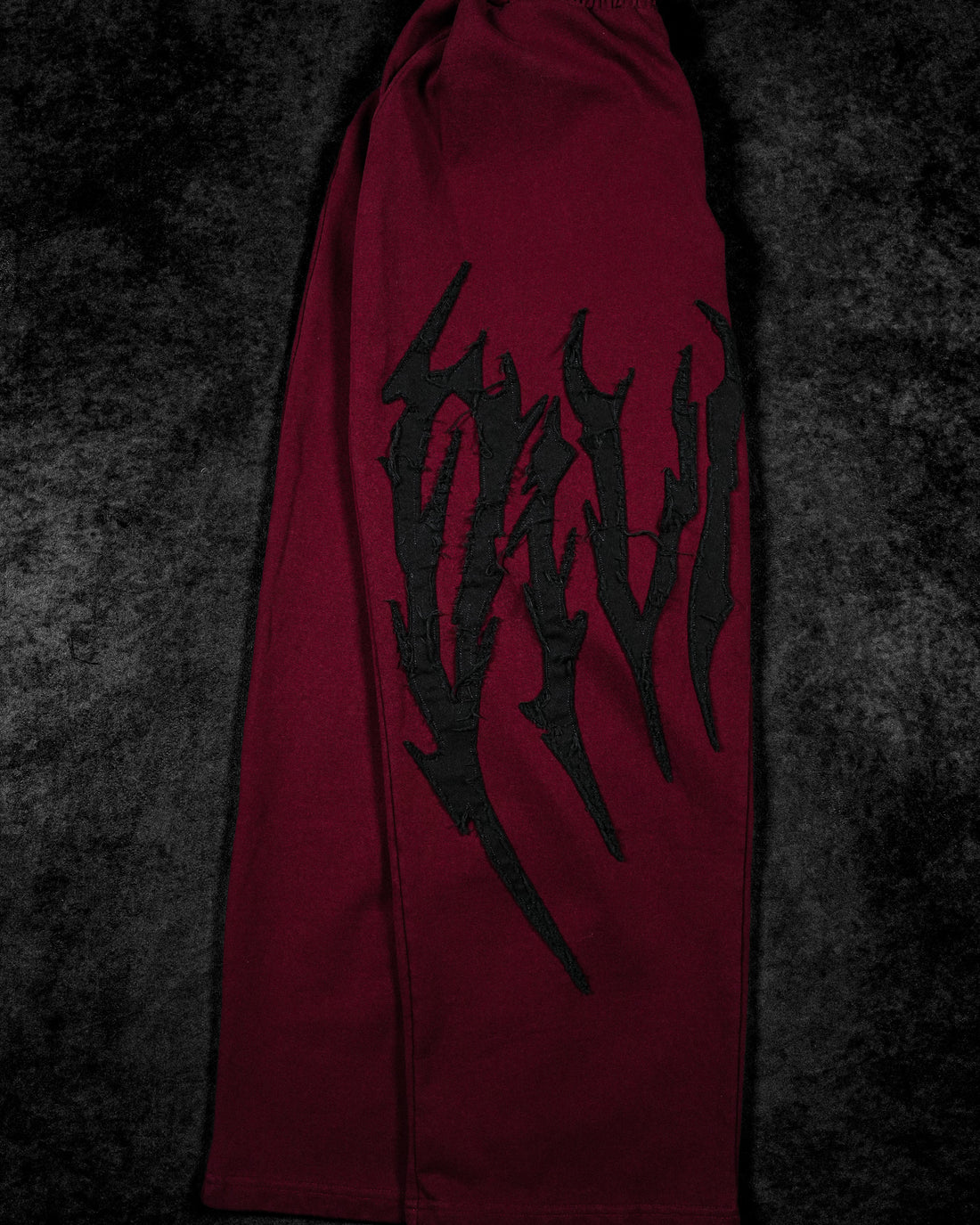 Destroyed Banana Shape sweatpants [CRIMSON]