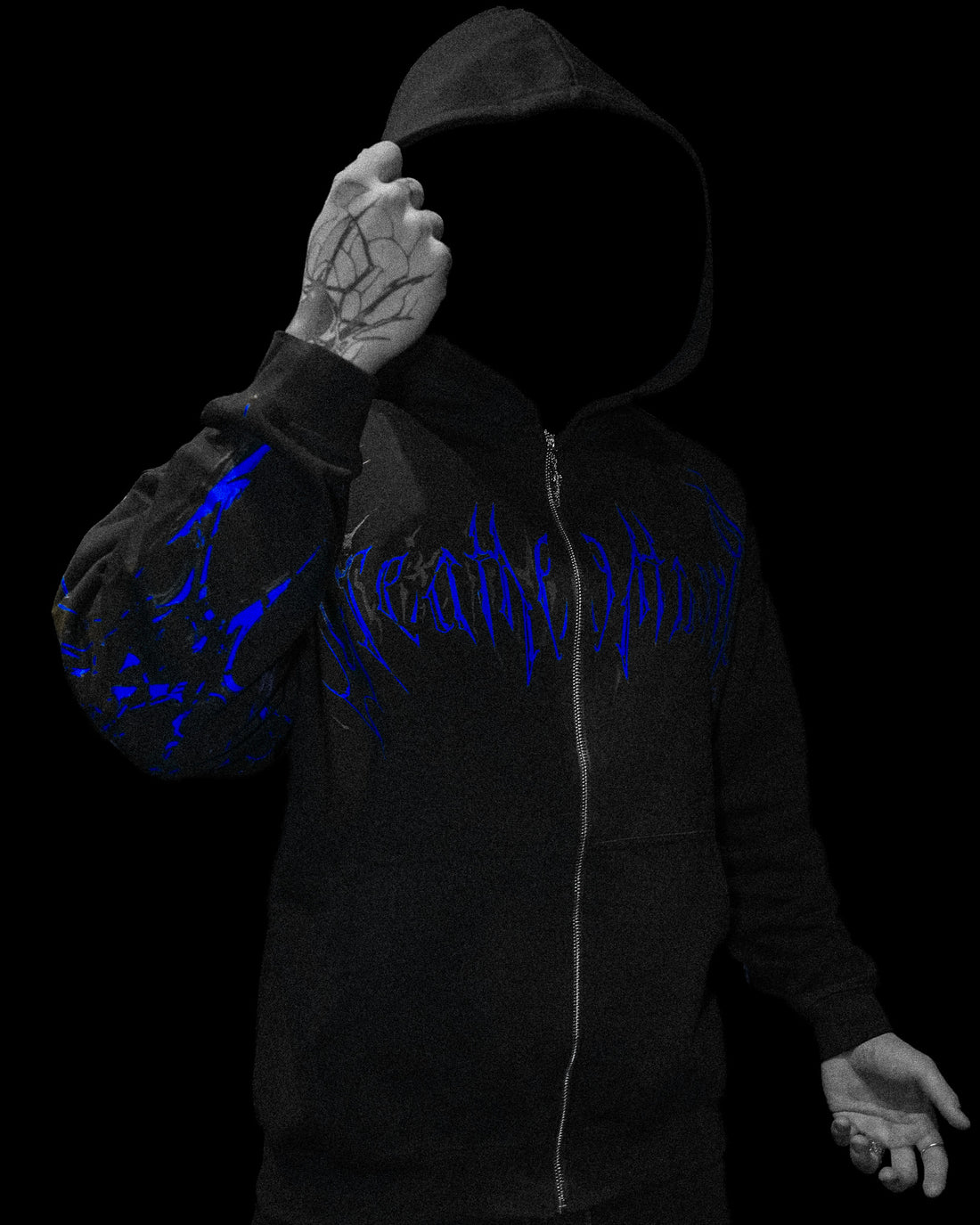 Deathkeeper Oversized Zip-up Hoodie [MOONLIGHT BLUE]