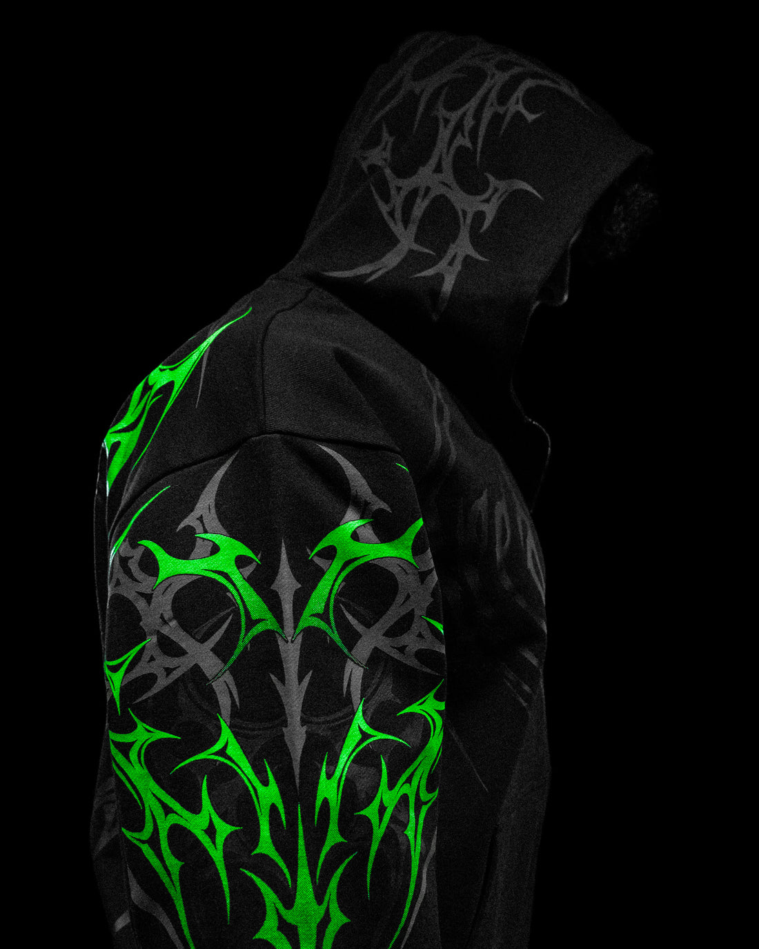 Immortality Oversized Zip-Up Hoodie [GLOW IN THE DARK]