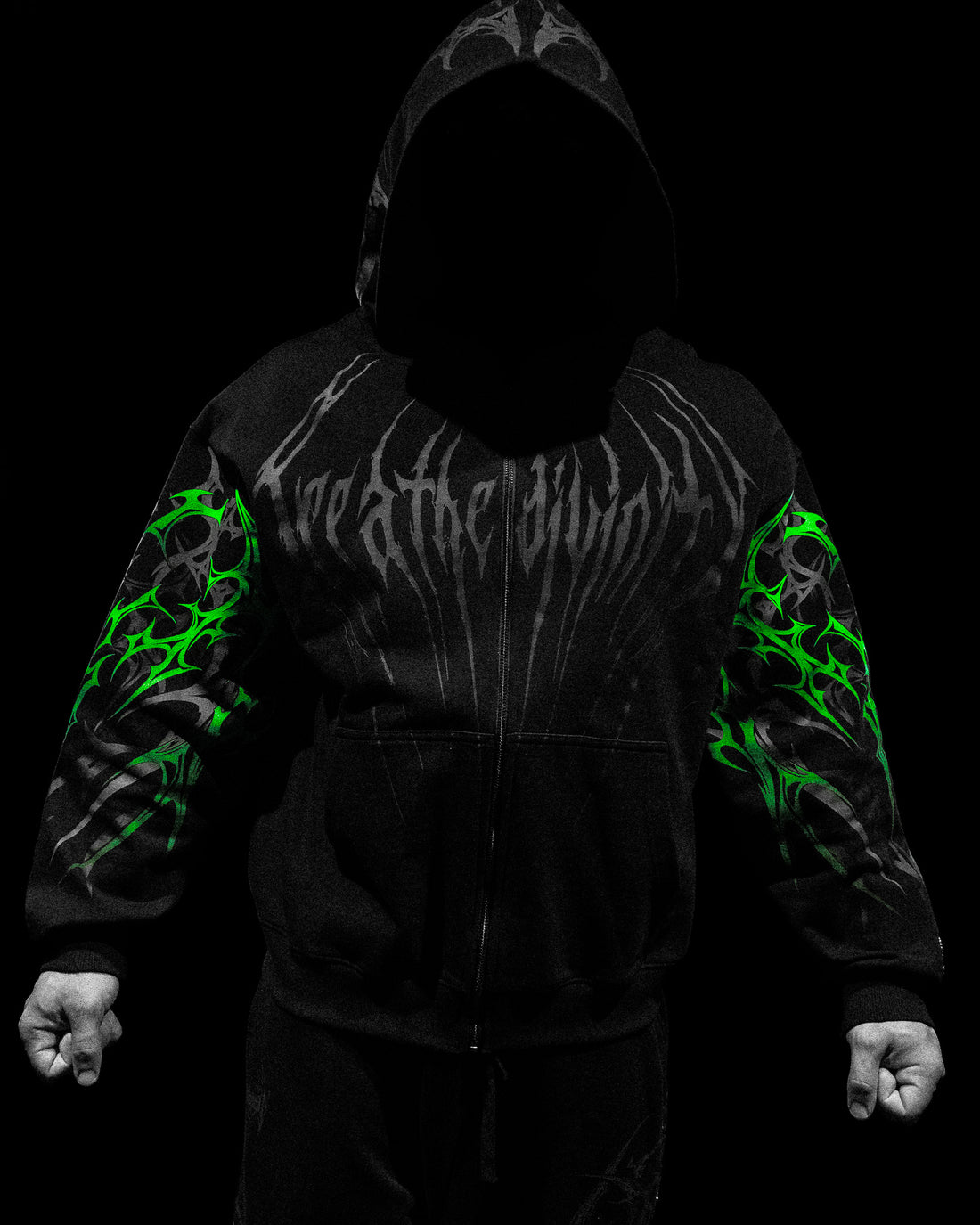 Immortality Oversized Zip-Up Hoodie [GLOW IN THE DARK]