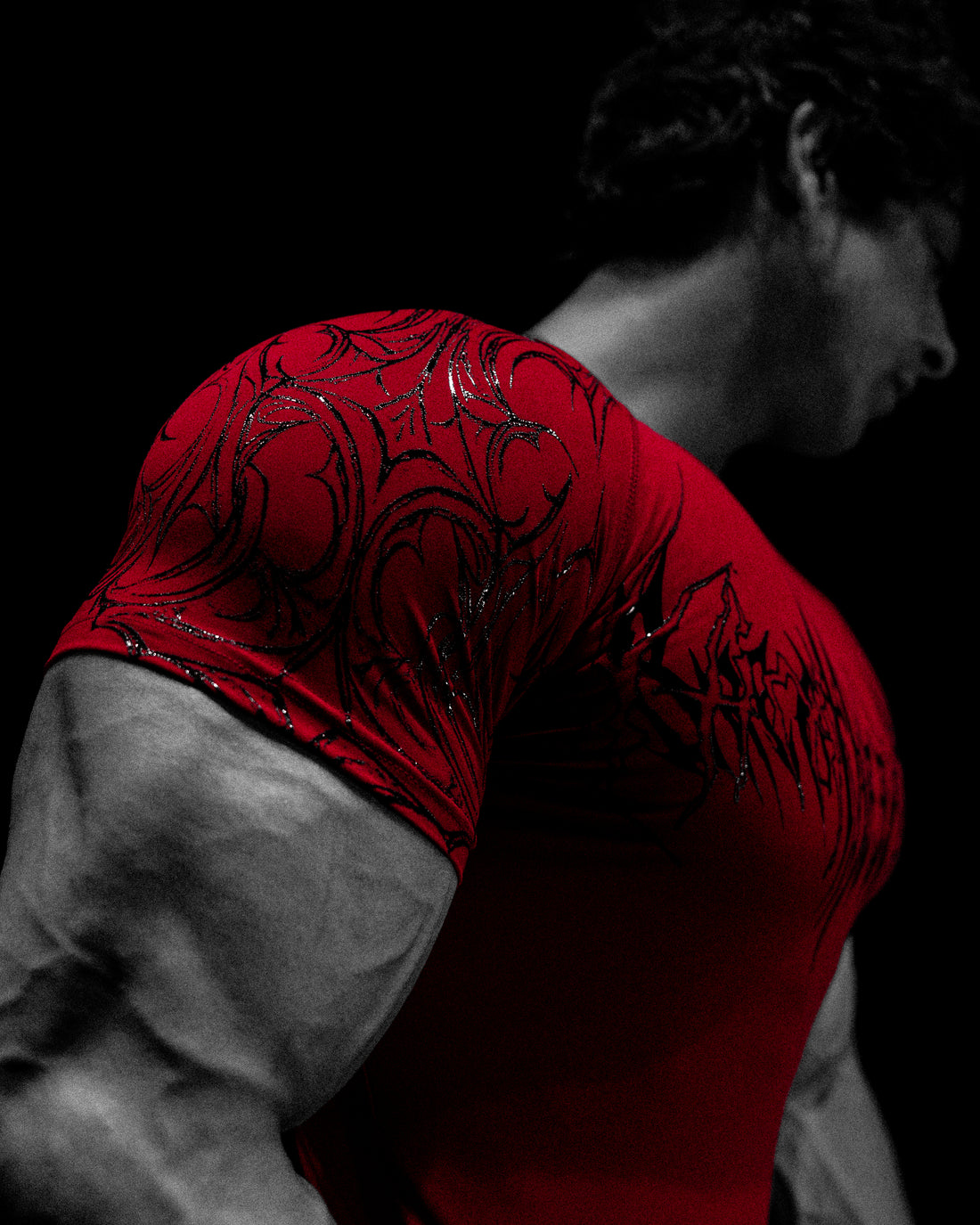 Void Tech™ Venom Texture shortsleeve Compression [CRIMSON]