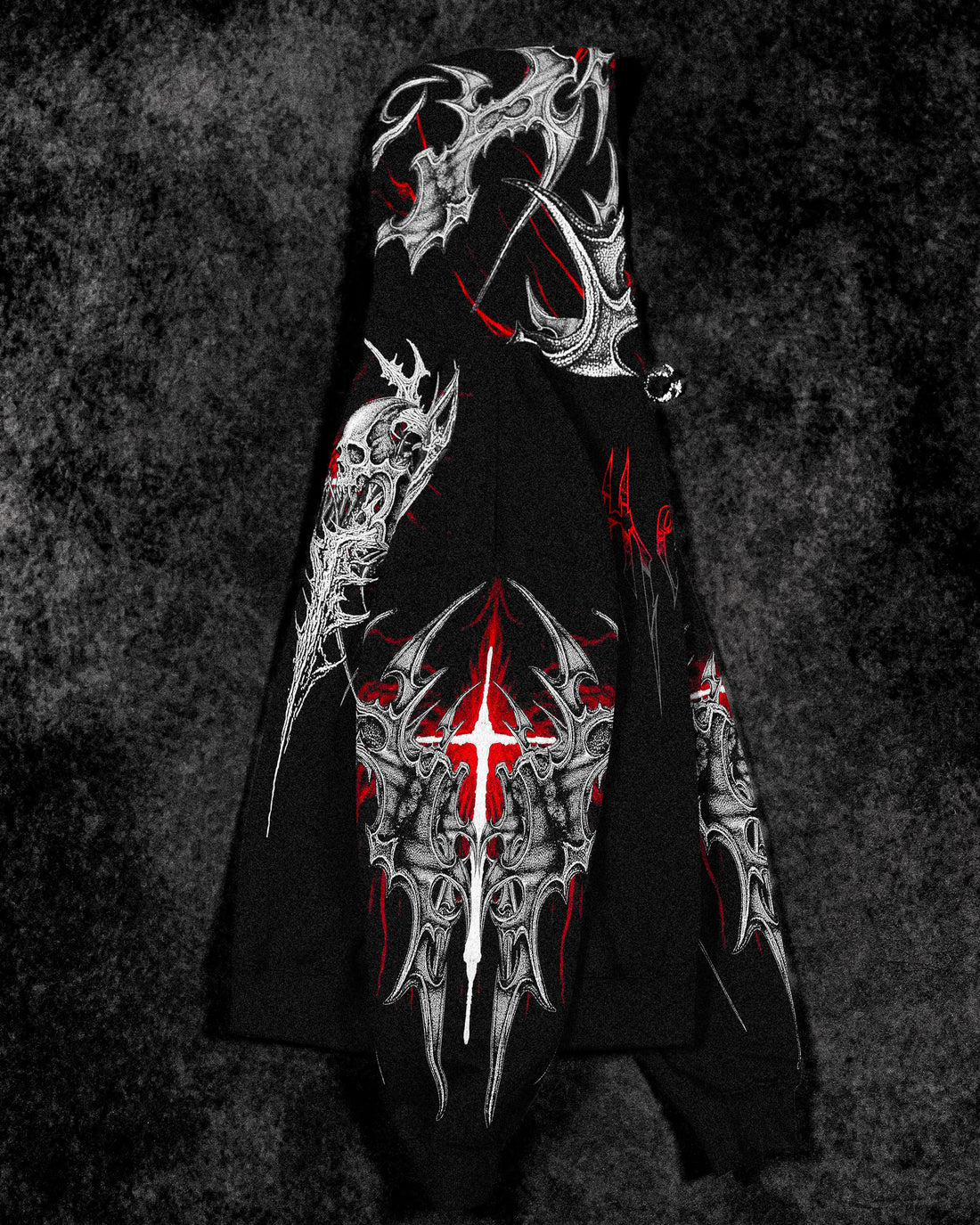 Death Blight Oversized Zip-Up Hoodie [HEAVENLY RED]