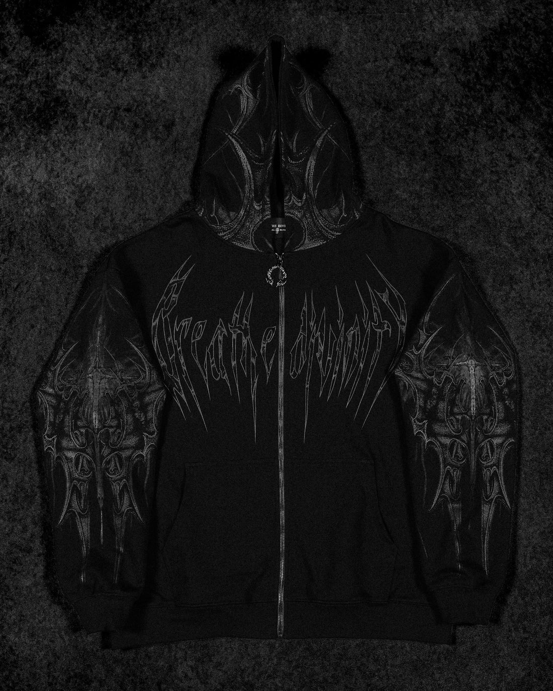 Death Blight Oversized Zip-Up Hoodie [DARKNESS]
