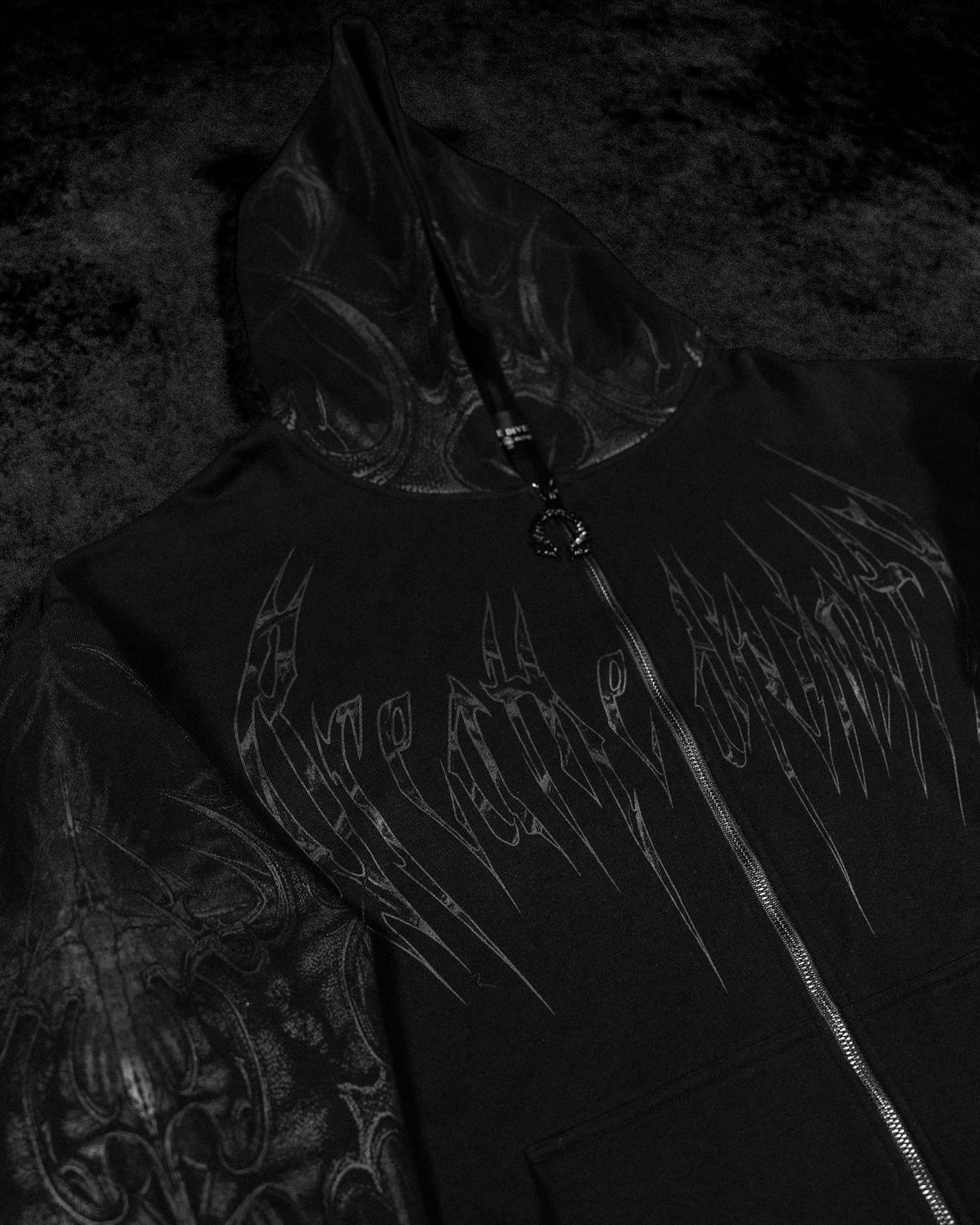 Death Blight Oversized Zip-Up Hoodie [DARKNESS]