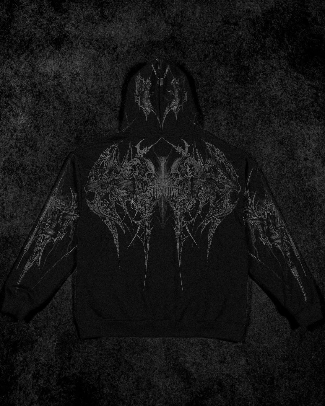 Death Blight Oversized Zip-Up Hoodie [DARKNESS]
