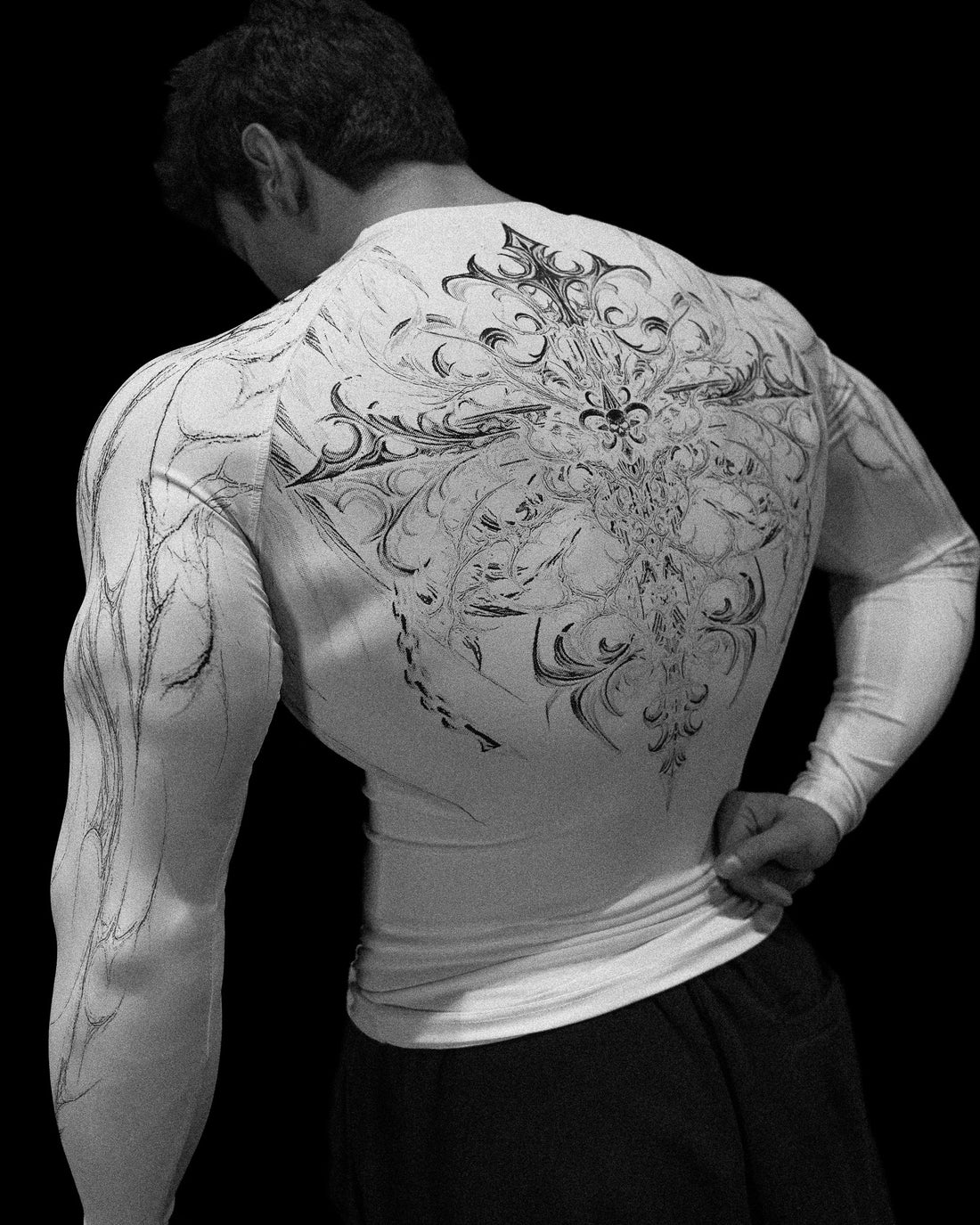 Mens Void Tech™ Fallen Knight longsleeve Compression [DIVINE WHITE]