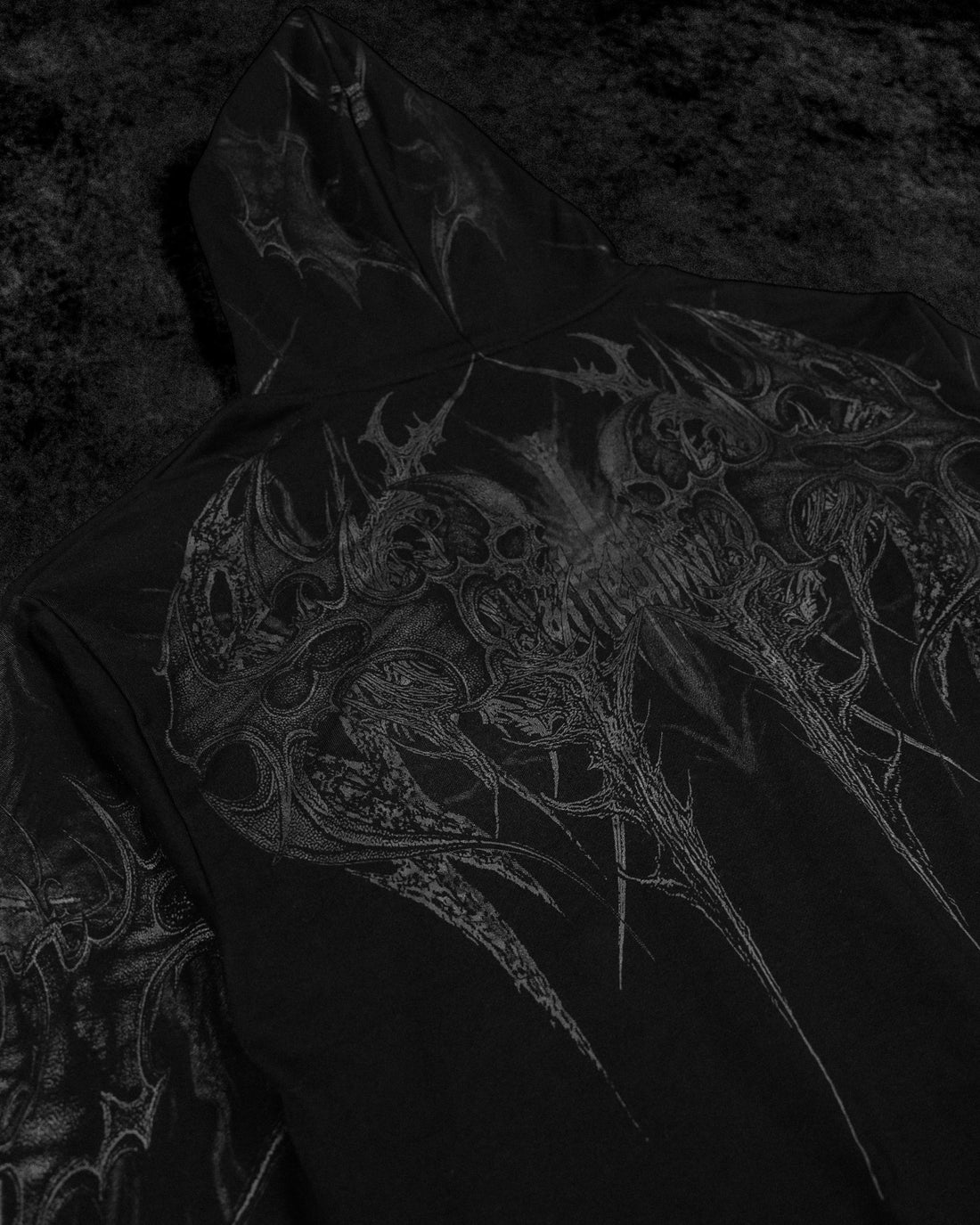 Death Blight Oversized Zip-Up Hoodie [DARKNESS]