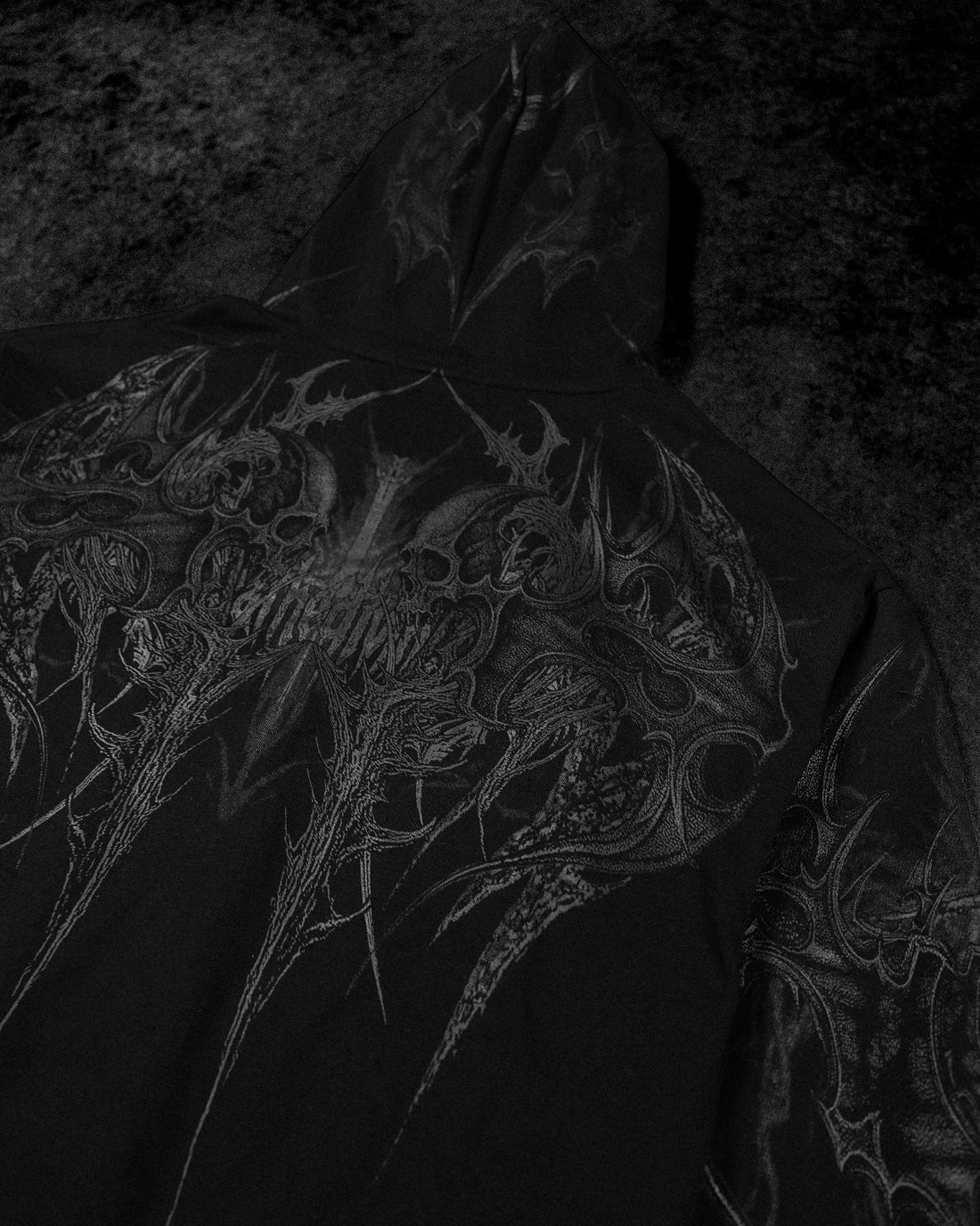 Death Blight Oversized Zip-Up Hoodie [DARKNESS]