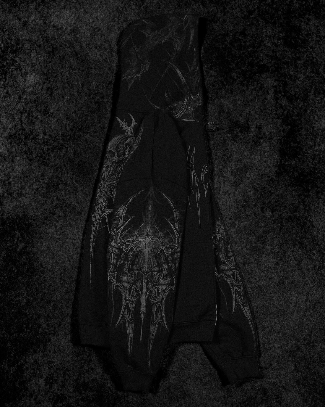 Death Blight Oversized Zip-Up Hoodie [DARKNESS]
