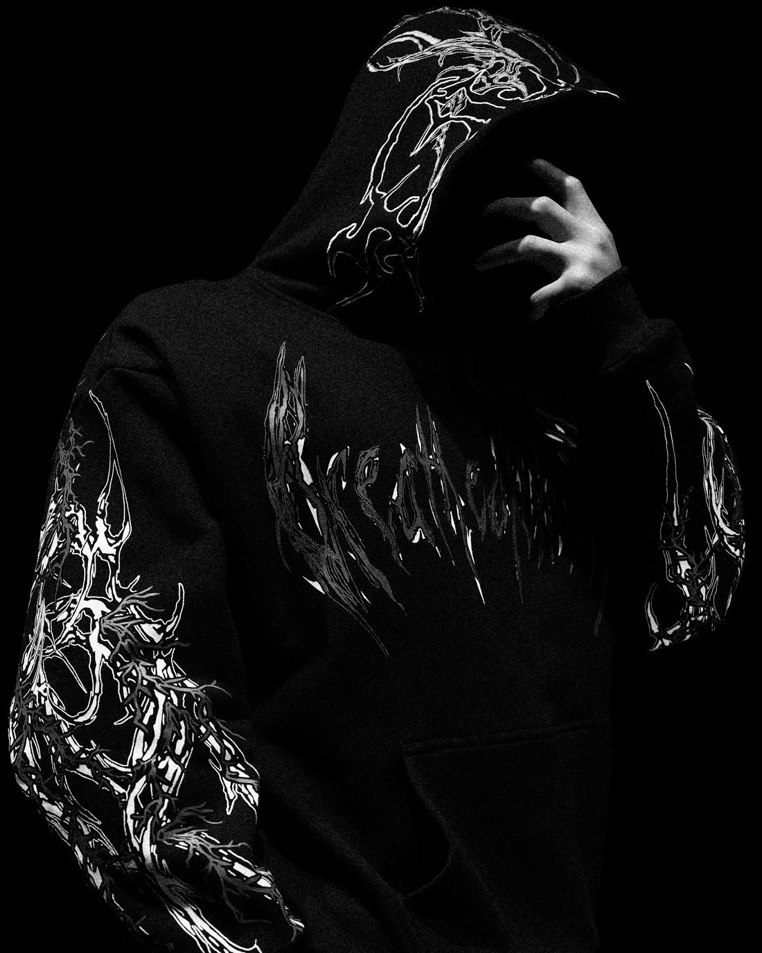 Deathblade Oversized pullover hoodie [VOID BLACK]