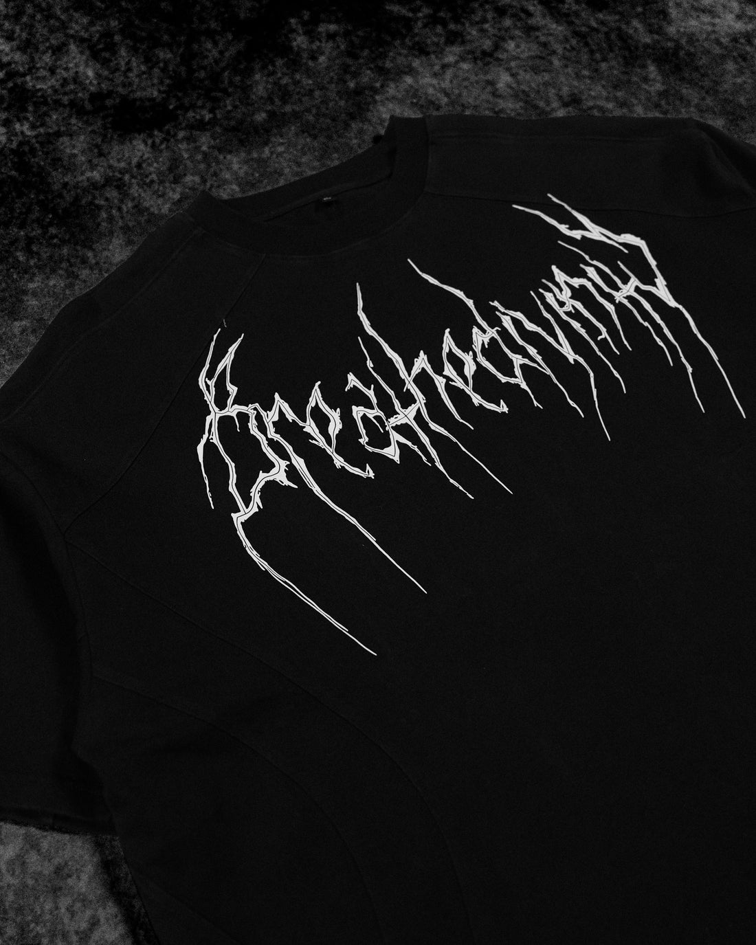 Abstract Oversized Simple T-shirt [VOID BLACK]