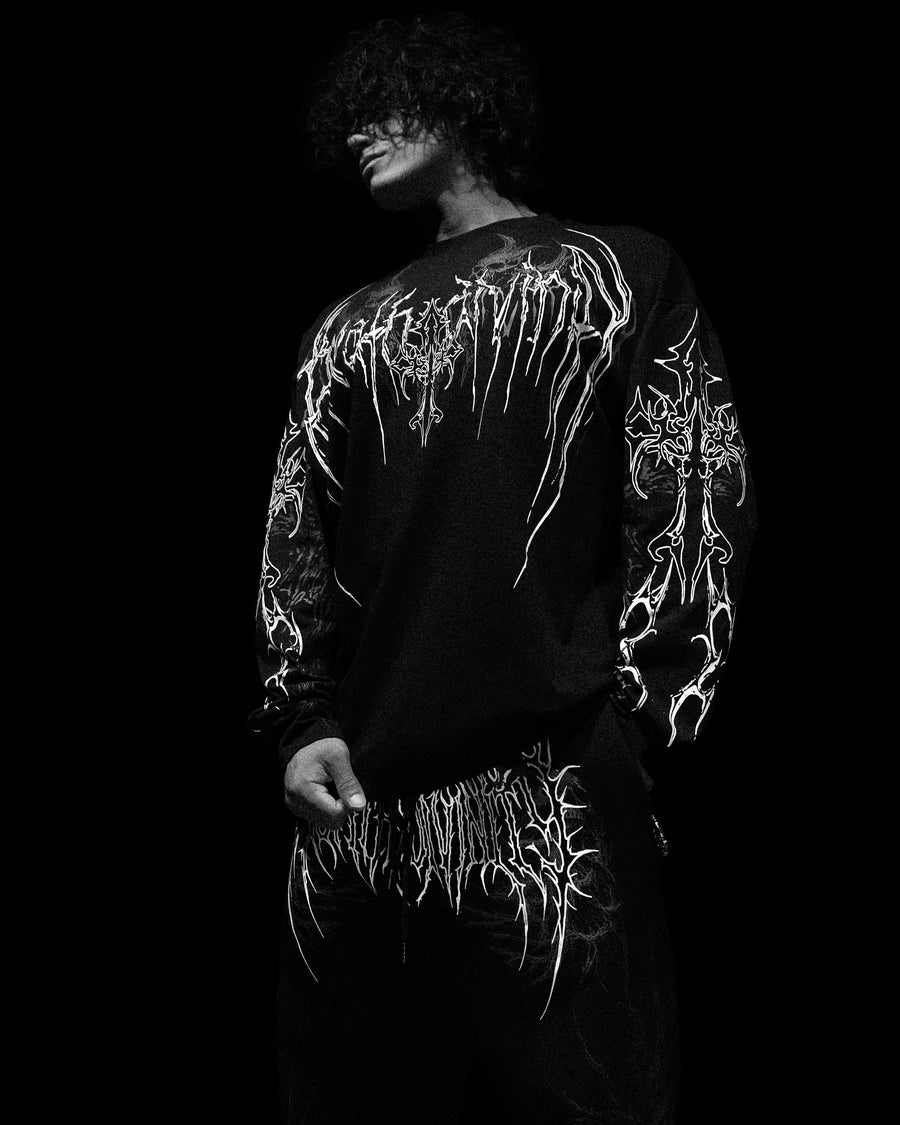 Evangelion Oversized Longsleeve T-shirt [VOID BLACK]
