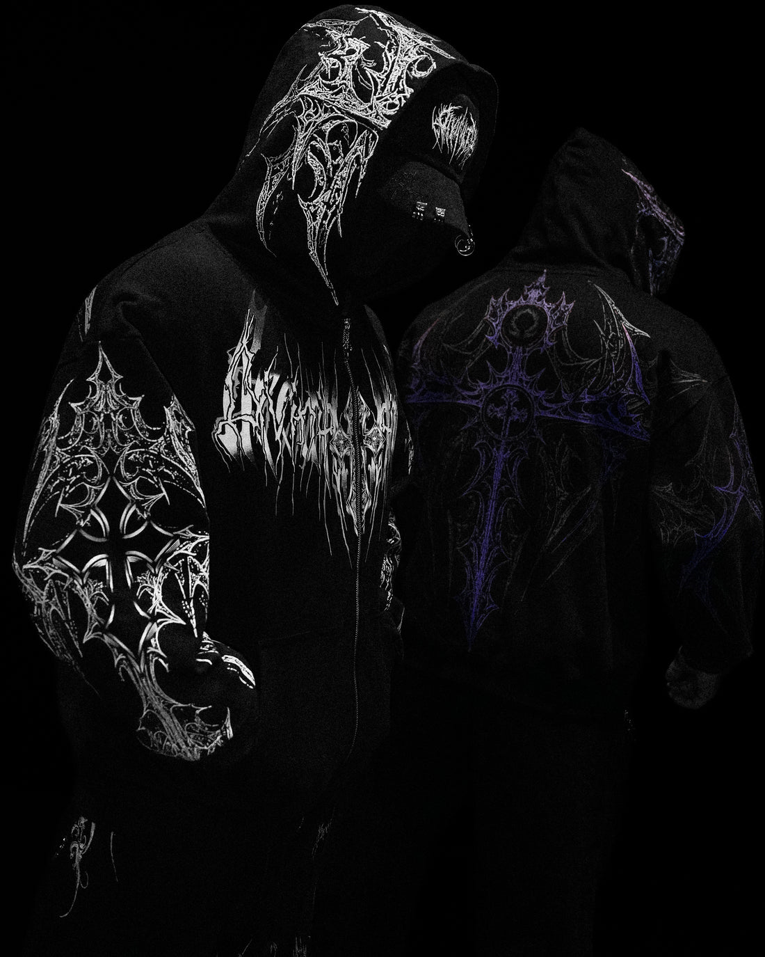 Celestial Blade Oversized Zip-up Hoodie [ECLIPSE]