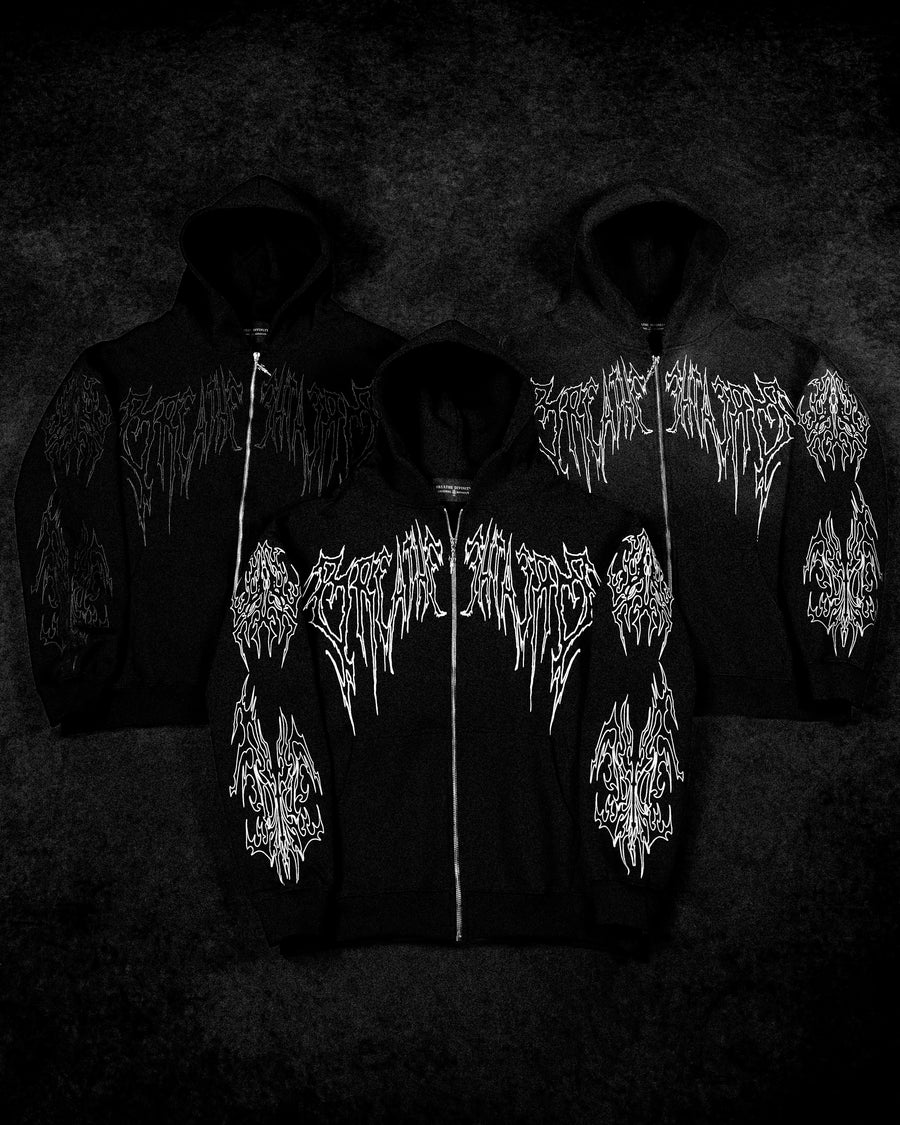 Abyssal Wraith Oversized Zip-up Hoodie [DARKNESS]