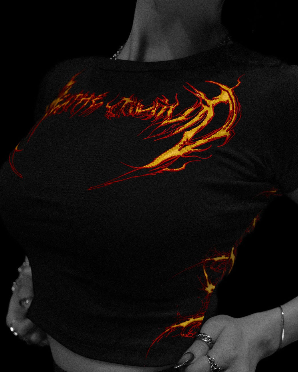 Womens Voltage Cropped Baby Tee [INFERNO]