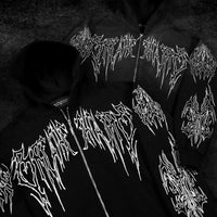 Abyssal Wraith Oversized Zip-up Hoodie [VOID BLACK]