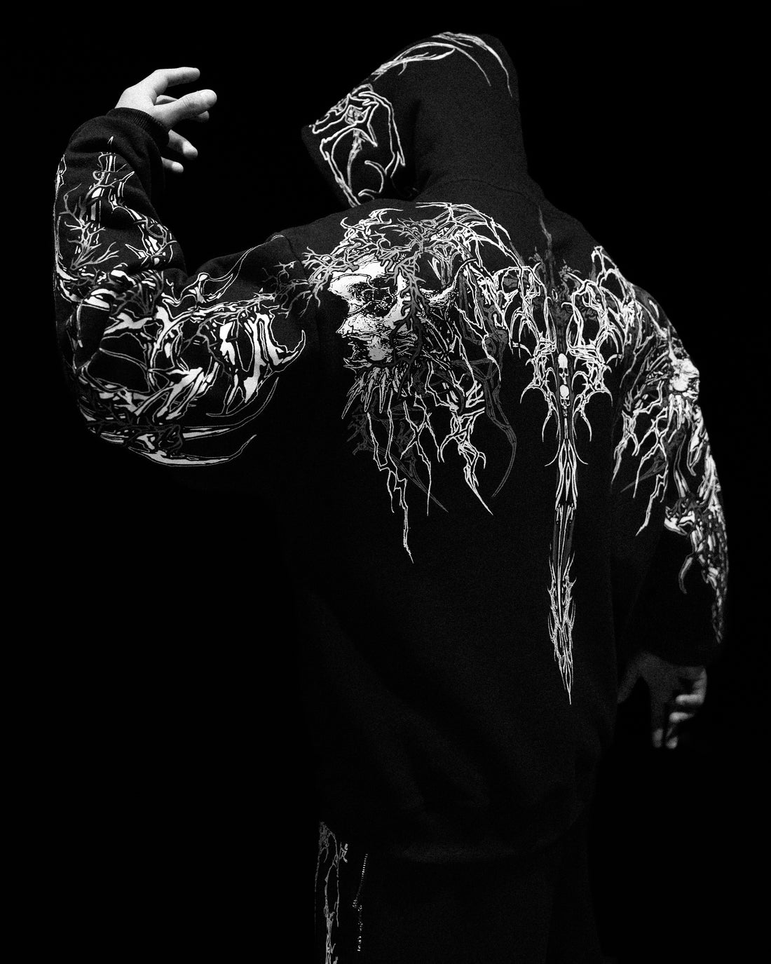 Deathblade Oversized pullover hoodie [VOID BLACK]